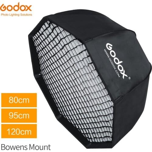 Godox SB-UE 80cm 95cm 120cm Portable Octagonal Umbrella Softbox with Honeycomb Grid for Bowens Mount Studio Flash Softbox