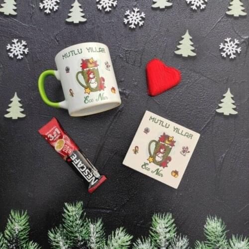 Festive decorations Custom 2021 Themed Mug And Stone Cup Mat 465465040