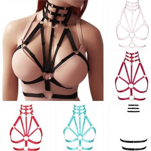 Sexy Body Harness Crop Top Women Bondage Chest Harness Lingerie Erotic Accessories Cage Bra Gothic Garter Belt Fetish BDSM