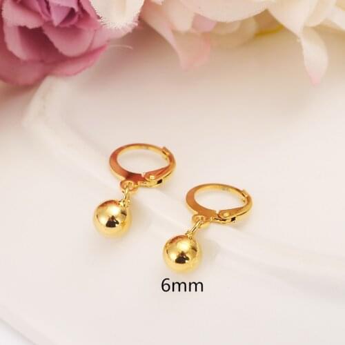 Gold ball beads drop Earrings Women/Girl,Love Trendy fashion Jewelry for African/Arab/Middle Eastern kids children best gift