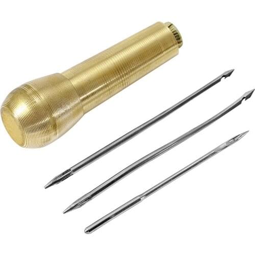 4Pcs Canvas Leather Tent Shoes Sewing Awl Taper Leather craft Needle Kit Repairing Tool Sets Hand Stitching