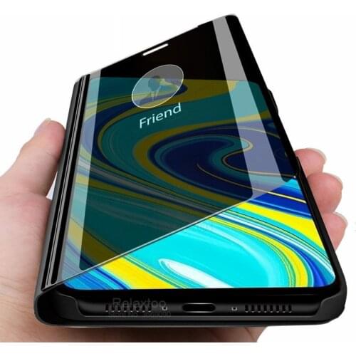 Red mi note 9 s smart mirror flip phone cover for xiaomi redmi note 9 pro max case xiomi redmi note9 s not9 magnetic stand coque