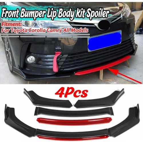 Universal 4pc Car Front Bumper Splitter Lip Diffuser Spoiler For VW Golf MK5 MK6 MK7 For Toyota Corolla Camry For Subaru For Kia
