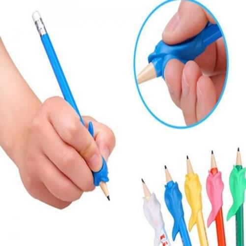 5pcs/Lot Dolphin Fish Writing Posture Correction Device To Hold A Pen Correction Silicone Stationery Child Student