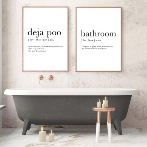 Bathroom Definition Canvas Print Spanish Deja Poo Minimalist Poster Wall Art Decoration Bathroom Signs Painting Toilet WC Spain