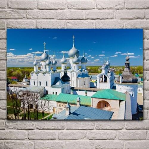 Spring Church panorama temple Rostov building living room home wall art decor wood frame fabric poster MM641