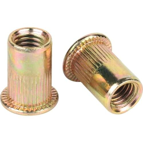 Rivet Nut Metric Threaded Rivnut Flat Head Nutsert Insert Rivetnut Zinc Plated Carbon Steel M3 M4 M5 M6 M8 M10 M12