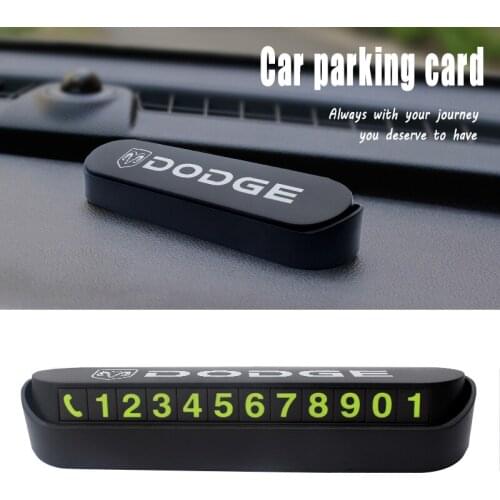 For Dodge journey ram 1500 challenger caliber nitro charger Car Temporary Parking Phone Number Card Plate Park Stop Accessories