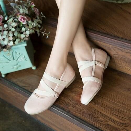 Big Size 11 12 ladies high heels women shoes woman pumps Round Shallow Intersection Strap-on Single Shoe