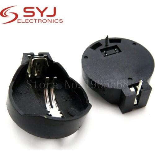 10pcs/lot Black Round Button Battery Holder Case for CR2032 2016 2025 In Stock
