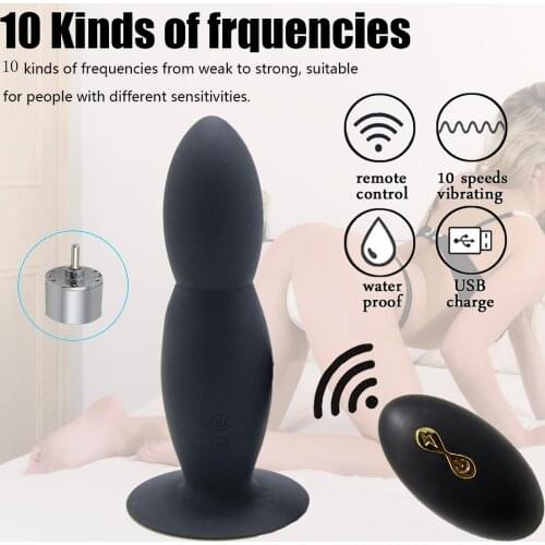 10 Speeds Wireless Remote Anal Dildo Male Prostate Massager Powerful G-spot Stimulator Anus Penis Vibrator Sex Toys For Women