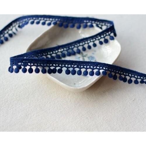 3 Meters Blue Black Cotton Embroidered Lace Trim Ribbons Fabric DIY Sewing Handmade Craft Materials Garment Clothes Accessories