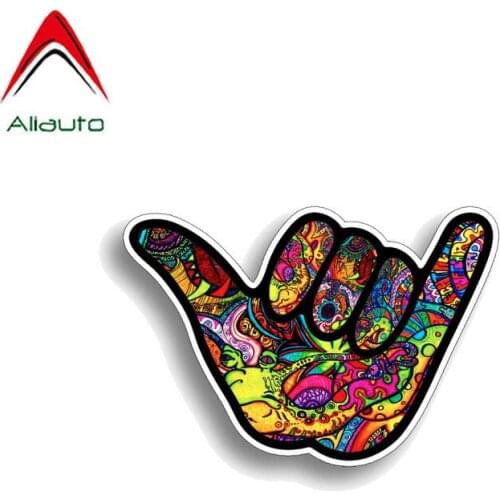 Aliauto Creative Car Sticker Shaka Hang Loose Graffiti Reflective Cover Scratch Waterproof Accessories PVC Decal,12cm*8cm