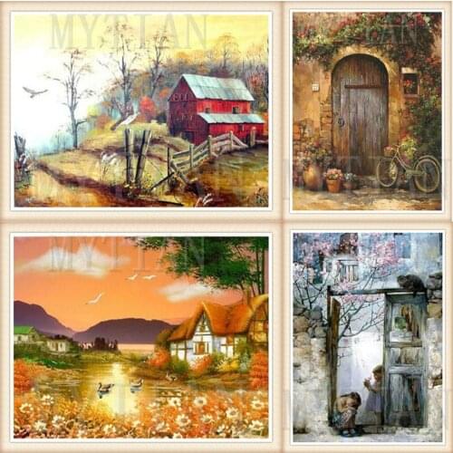 New arrived 5D diy Rural Landscape diamond painting full square/round drill garden decoration Rhinestone Painting craft mosaic