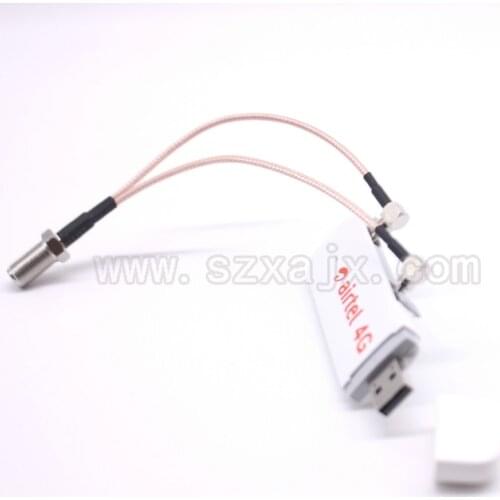 Antenna Pigtail Cable F to Y type 2 X CRC9 connector F female to CRC9 right angle crimp cable 15cm For Huawei Modem