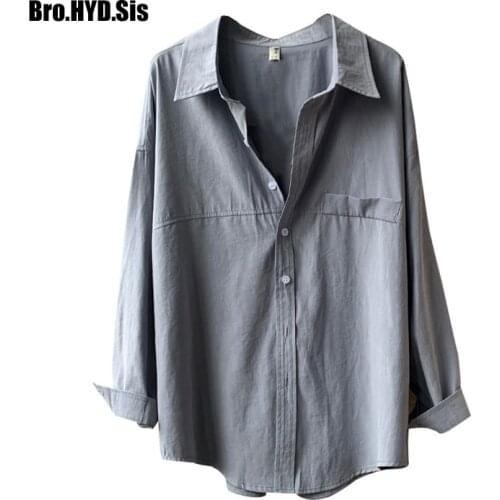 Minimalist White Loose Fit Shirts for Women Turn-down Collar Solid Female Shirts Tops 2021 Spring Summer Lady Blouses