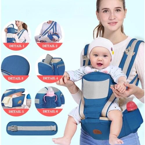 0-36M Ergonomic Baby Carrier Infant Baby Hipseat Waist Carrier Front Facing Ergonomic Kangaroo Sling for Baby Travel 2020 New