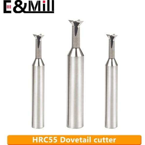 HRC55 tungsten steel dovetail milling cutter Aluminum alloy dovetail knife dovetail slot milling cutter 45/60/75 degree 1-16mm