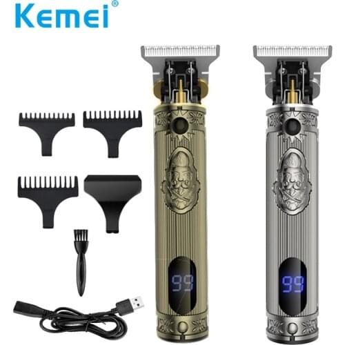 Kemei Electric Hair Clipper Oil Head Engraving Clipper Rechargeable Shaver Fader Electric Razor Edge Hair Cutting Machine