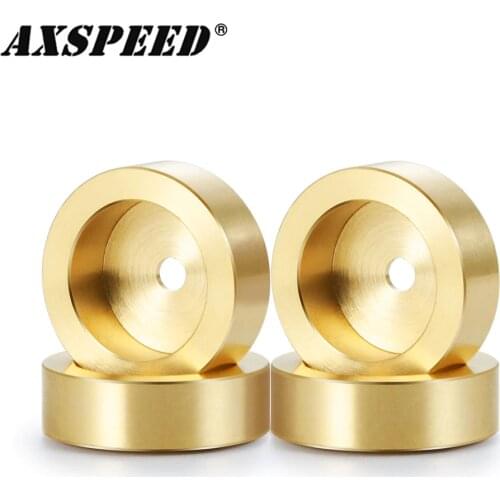 AXSPEED 4PCS RC Car Brass Counterweight Kit for 1/24 Axial SCX24 AXI90081 AXI00001 AXI00002 RC Wheels Balance Weights
