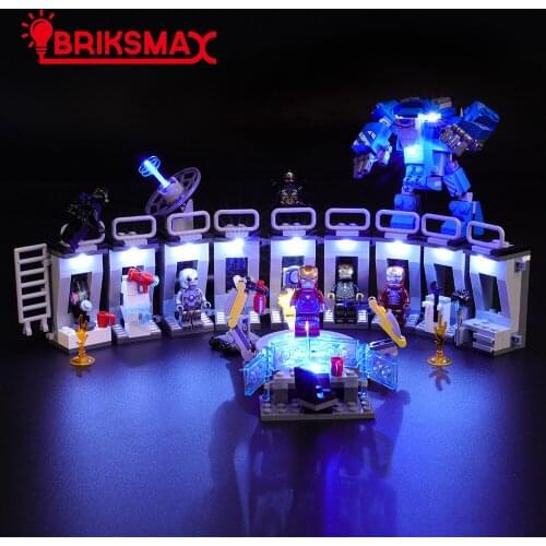 BriksMax Led Light Up Kit For Tony Stark Armored hall Building Blocks Compatible With 76125