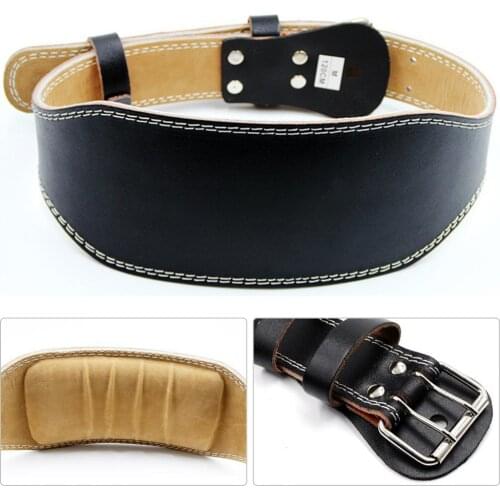 Cow Leather Weight Lifting Waist Support Belt Gym Fitness Lumbar Brace Strap weight lifting