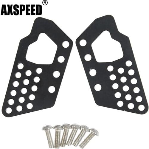 AXSPEED 1Pair Black/Silver Metal Front Shock Mounts Stainless Stepless Holes Bracket for Axial Wraith 90018 1/10 RC Crawler Car