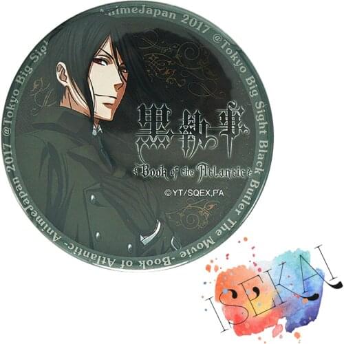 Kuroshitsuji Sebastian Michaelis Black Cool Butler Anime Metal Badge Brooch Pins