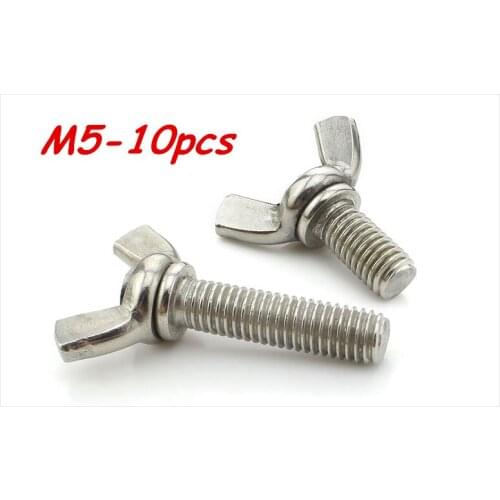 M5*8/10/12/16/20/25/30/35/40mm Stainless Steel Butterfly bolt Wing screw Claw bolt 10pcs Free Shipping