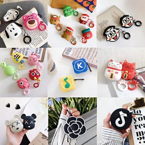 Cute Cartoon Wireless Earphone Case For Apple AirPods 2 Silicone Charging Headphones Case for Airpods Protective Cover Cases