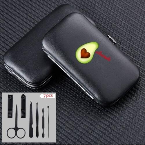 Cute Cartoon Manicure Nail Clipper 7 pcs Sets Portable Travel Stainless Steel Trimmer Clippers Cutter Scissors Tools Accessories