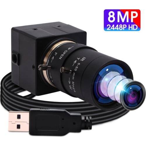 ELP High Definition 3264X2448 USB2.0 5-50mm Zoom Manual Focus 8MP camera for HD cctv security system