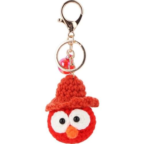Cartoon Knitted Ainmal Keychain Girl Heart-shaped Cute Love Keychains Hand-knitted Heart Pendant Girl Bag Wallet Backpack Charm