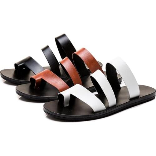 Men Sandals 2020 Summer Roman Men Flip Flopsl Pinch Anti-slip Casual Beach Shoes Flat Big Size Breathable Sandals Wear Resistant