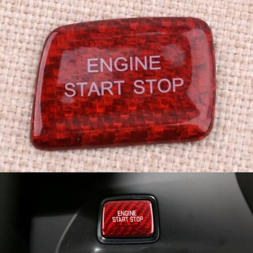CITALL Car Engine Start Stop Button Cover Trim Sticker Fit For Chevrolet Camaro 2016 2017 2018 2019 2020 Red Carbon Fiber