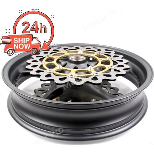 For Yamaha FZ1 2006 2007 2008 2009 Front Wheel Rim and Brake Disc Rotor Disk Motorcycle Replacement Accessories Matte Black 09