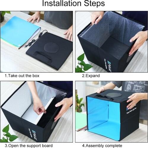 PULUZ 30cm Portable Folding Photography Backdrop Softbox Ring Light Highlight Photo Lighting Studio Shooting Tent Box Set