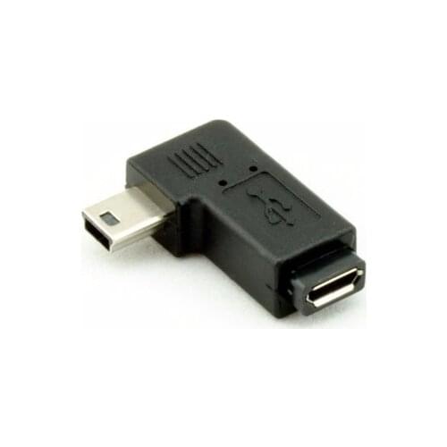 Right Angle Mini USB M to Micro USB Female Adapter, Angled Mini USB Adapter M/F
