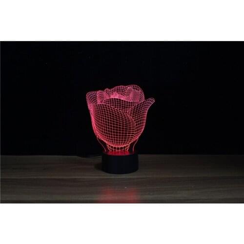 Christmas Decorations for Home Valentine Souvenir 3D Led Night Light Rose Shape for Christmas Lights YJM-2938