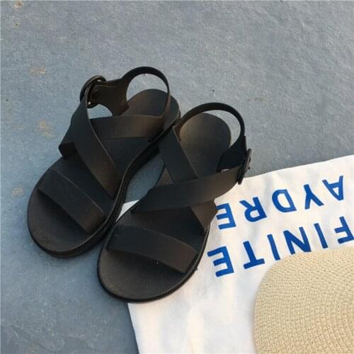 Summer Fashion Ladies Sandals Wear-resistant Women Shoes PVC Outdoor Non-slip Beach Shoes Casual Light Soft Rubber Shoes Flats