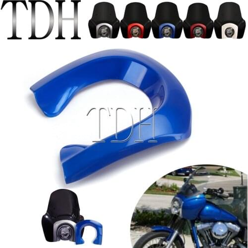 Blue Motorcycle Front Fairing Bezels For Harley Dyna Fat Bob Sport Wide Glide FXR FXD Headlight Fairing Trim Scowl Decorative