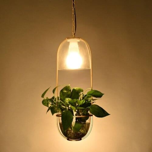Modern glass plant pendant light cafe corridor balcony villa dining room droplight