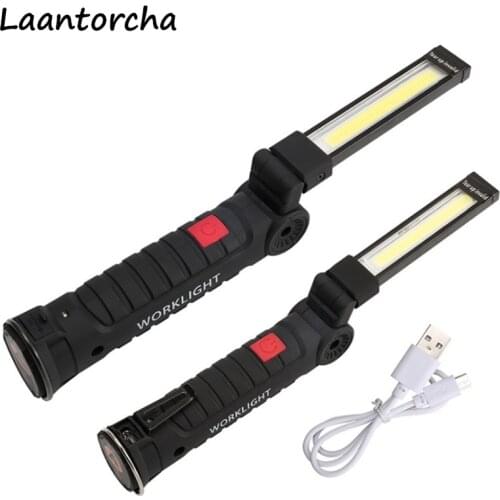Led flashlight USB Rechargeable Ultra Bright torch Multi Function Folding Work Light COB LED Camping Torch Powerful Flashlight
