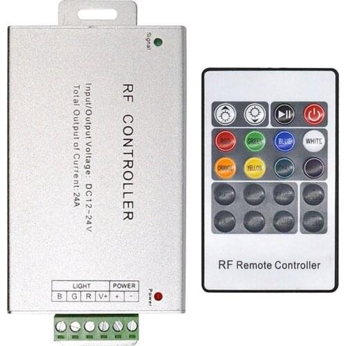 LED Controller 12-24V Low Pressure RF Colorful 20-Key Remote Control RGB Light Bar Dimming Controller