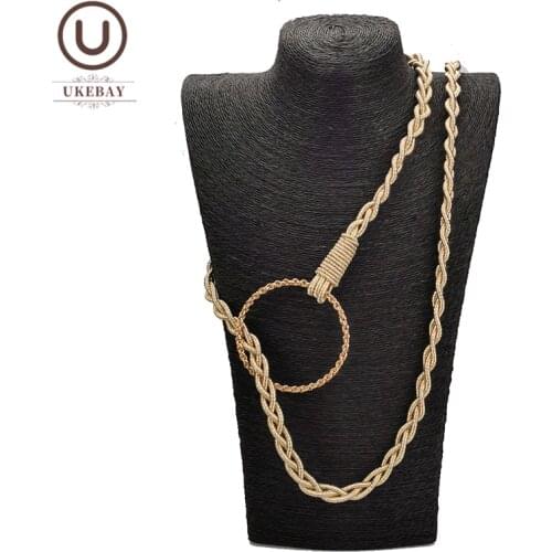 UKEBAY New Punk Necklace Strange Jewelry Female Pendant Necklaces 3 Color 8 Wears Gold Pendant Jewelry Clothes Accessories Party