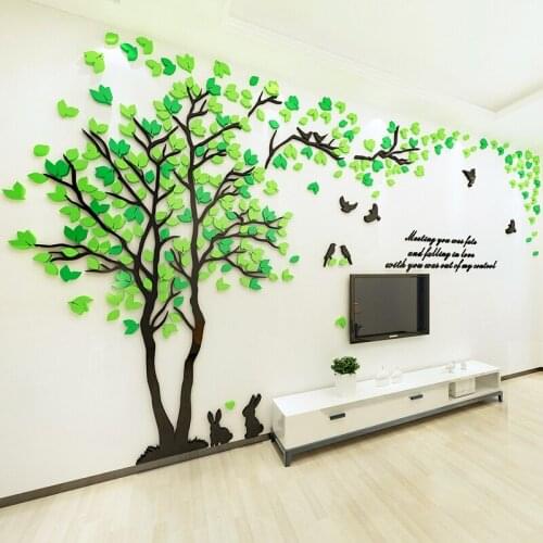 Lovers tree 3d stereo acrylic wall stickers warm romantic decoration living room sofa tv background wall layout