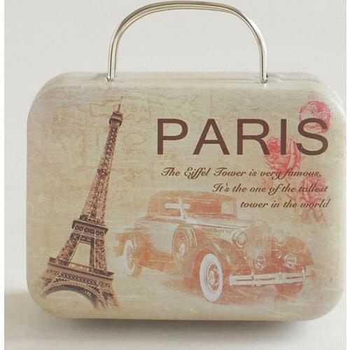 10 pcs/lot New Arrival Vintage Small Suitcase Storage Tin Candy Box Change Box Earphones Box Small Suitcase V3626
