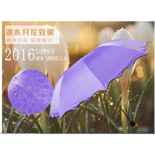 1 piece Thicken Black Coating Creative Water Flowering Sunscreen Anti-UV Parasol Colorful Nice Sunshade Umbrella