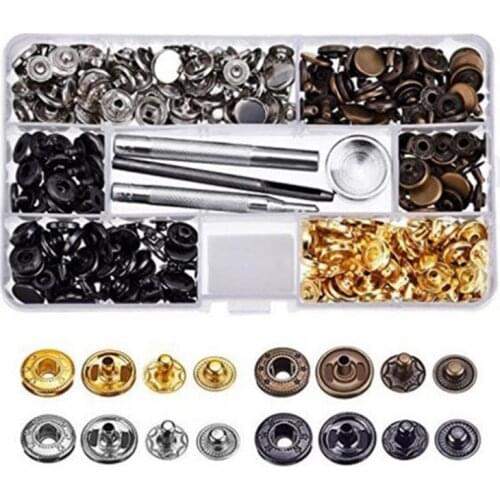 12.5mm Metal Pure Copper Snap Buttons + Installation Tool Set 633 Button Down Jacket Concealed Button sewing on clothing