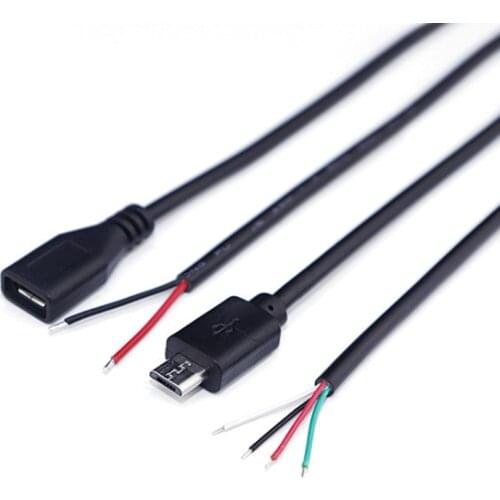 2PIN 4PIN 30cm Male Female DIY Micro USB Welding Type Jack Connector with Cable